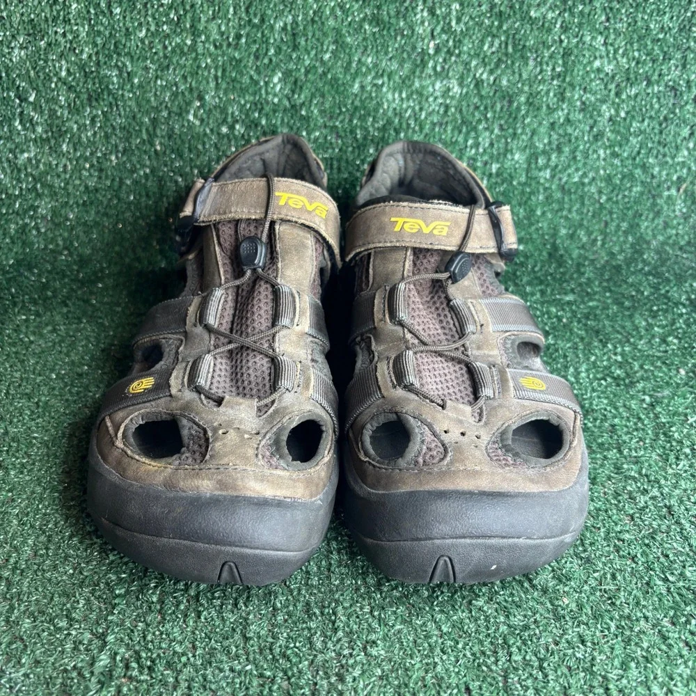 Teva Omnium Closed Toe Leather Hiking Trail Sport Sandals Gorpcore Brown Mens 11